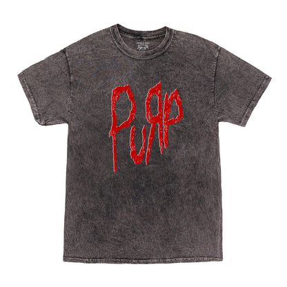 Black mineral washed t-shirt with red and white PURP logo printed on the front.

Purple Wax - 3rd Coast Skate Wax - Out the Mud Since 2014 - Skateboard Wax and Apparel
