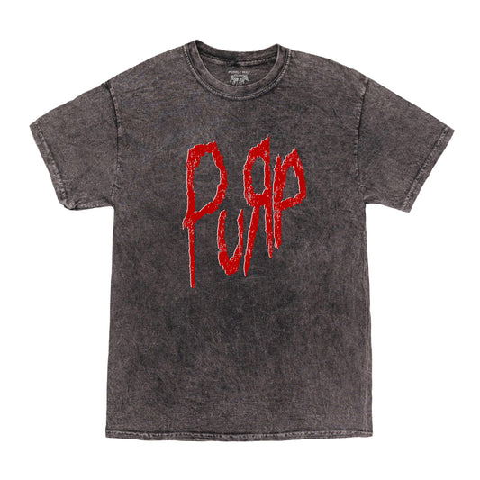 Black mineral washed t-shirt with red and white PURP logo printed on the front.

Purple Wax - 3rd Coast Skate Wax - Out the Mud Since 2014 - Skateboard Wax and Apparel
