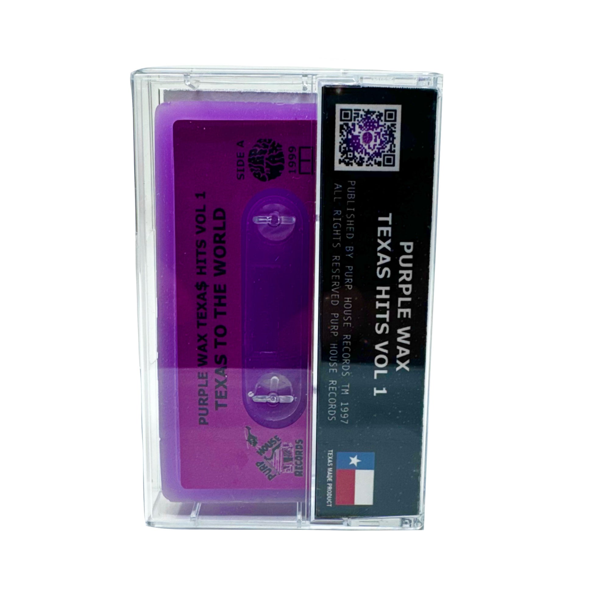 Purple skate wax cassette tape. Volume 1: Texas to the World. Premium skateboard wax. Comes in a cassette case, with Purple Wax tape cover.

Purple Wax - 3rd Coast Skate Wax - Out the Mud Since 2014 - Skateboard Wax and Apparel